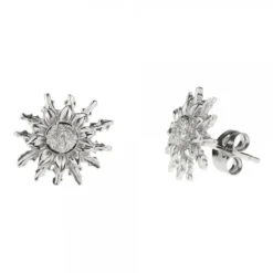 Pendientes Oro Blanco y Brillantes 14mm*Eguzkilore