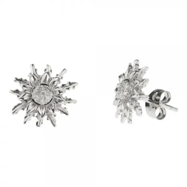 Pendientes Oro Blanco y Brillantes 14mm*Eguzkilore
