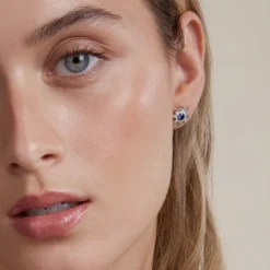 Pendientes Oro Blanco y Zafiro*Eguzkilore Sale