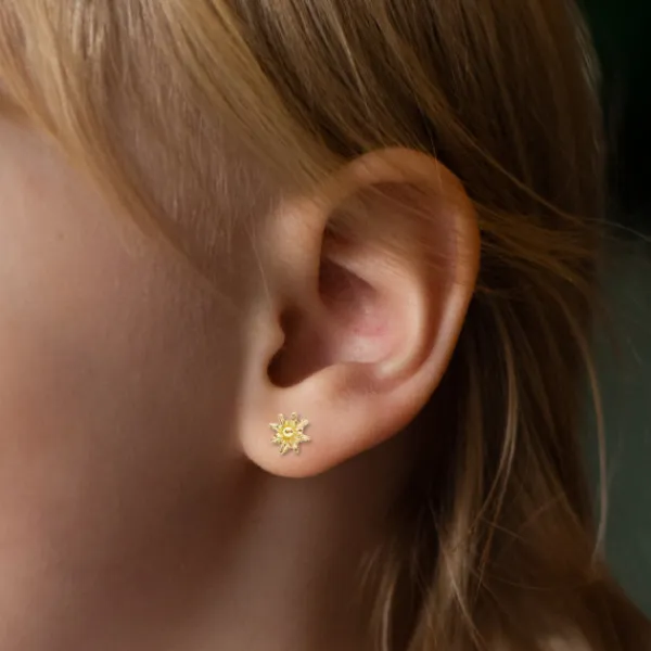 Pendientes Plata Dorada 8mm*Eguzkilore Discount