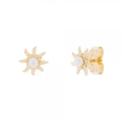 Pendientes Plata Dorada y Perla 11mm*Eguzkilore Outlet