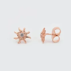 Pendientes Plata Rosa y Circonita Blanca 11mm*Eguzkilore Sale
