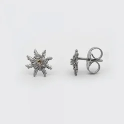 Pendientes Plata Negra y Circonita Cognac 11mm*Eguzkilore Clearance