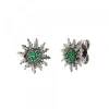 Pendientes Plata Negra y Circonitas Verdes 14mm*Eguzkilore Best
