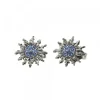 Pendientes Plata Negra y Circonitas Azules 14mm*Eguzkilore Outlet