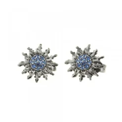Pendientes Plata Negra y Circonitas Azules 14mm*Eguzkilore Outlet