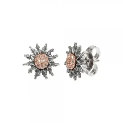 Pendientes Plata Negra y Circonitas Cognac 14mm*Eguzkilore Online