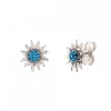 Pendientes Plata y Circonitas Azules 14mm*Eguzkilore