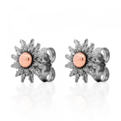 Pendientes Rutenio y Rosa 14mm*Eguzkilore Outlet