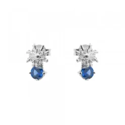 Pendientes Enea2 Oro Blanco y Zafiro*Eguzkilore Sale