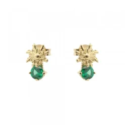 Pendientes Enea2 Oro y Esmeralda*Eguzkilore Hot