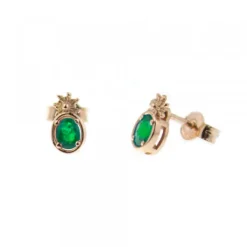 Pendientes Enea Oro y Esmeralda*Eguzkilore Outlet