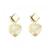 Pendientes Largos Corazón Ama Plata Dorada*Eguzkilore New