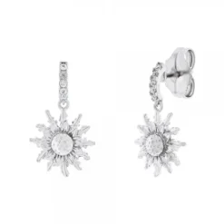 Pendientes Largos Plata y Circonitas Blancas*Eguzkilore Discount