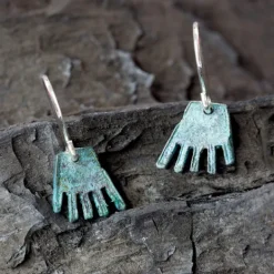 Pendientes Largos Mano de Irulegi Verde*Eguzkilore Discount
