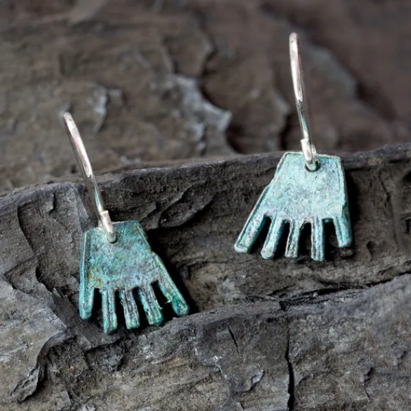 Pendientes Largos Mano de Irulegi Verde*Eguzkilore Discount