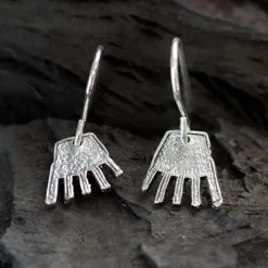 Pendientes Largos Mano Irulegi Plata*Eguzkilore