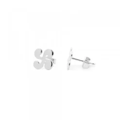 Pendientes Lauburu Oro Blanco 9mm*Eguzkilore Discount
