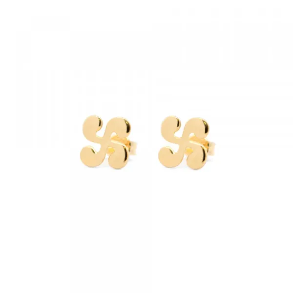 Pendientes Lauburu Oro 9mm*Eguzkilore Hot