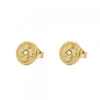 Pendientes Lauburu Redondos Plata Dorada Circonita 10mm*Eguzkilore Best