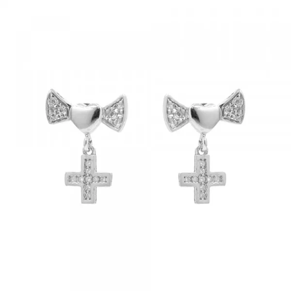 Pendientes Lazo y Cruz de Plata*Eguzkilore Hot