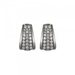 Pendientes London Plata Negra y Circonitas Blancas*Eguzkilore Discount
