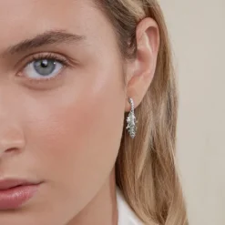 Pendientes Mari Plata y Circonitas Blancas*Eguzkilore Discount