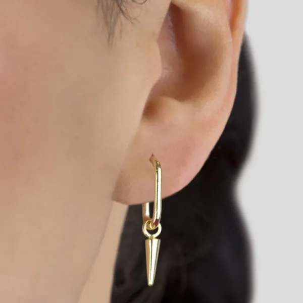 Pendientes Medio Eslabón Punk Plata Dorada 15mm*Eguzkilore New