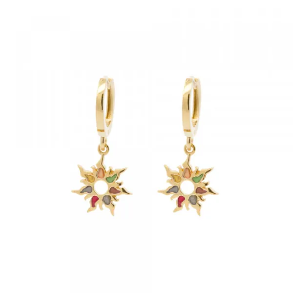 Pendientes Mountain Aro Plata Dorada Multicolor*Eguzkilore Hot