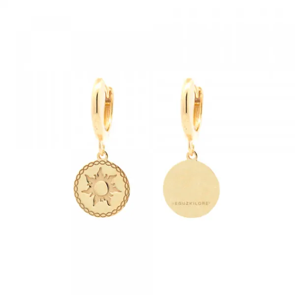 Pendientes Mountain Cripa Redondos de Plata Dorada*Eguzkilore Clearance