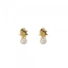Pendientes Mountain de Plata Dorada con Perla*Eguzkilore