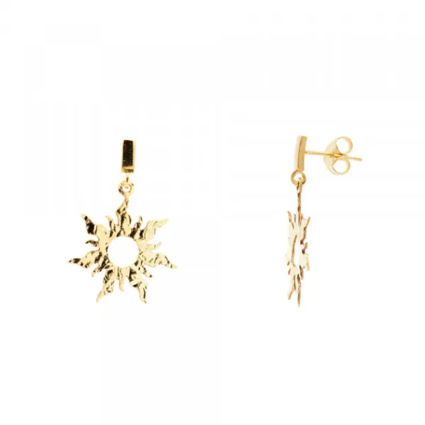Pendientes Mountain Largos de Plata Dorada 20mm*Eguzkilore Clearance