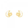 Pendientes Mountain Plata Dorada con Esmalte Blanco*Eguzkilore Online