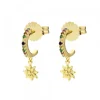 Pendientes Muka Plata Dorada y Circonitas Multicolor*Eguzkilore