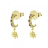 Pendientes Muka Plata Dorada y Circonitas Marrones*Eguzkilore