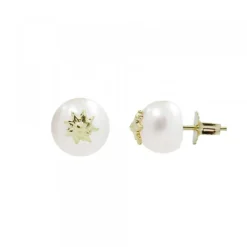 Pendientes Perla y Dorado 7,5mm*Eguzkilore Hot