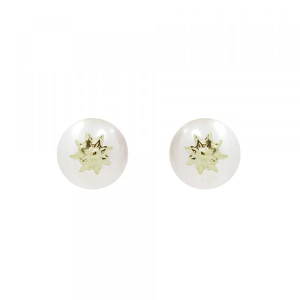 Pendientes Perla y Dorado 7,5mm*Eguzkilore Hot