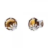 Pendientes Queen3 Plata y Cristal Citrino*Eguzkilore New