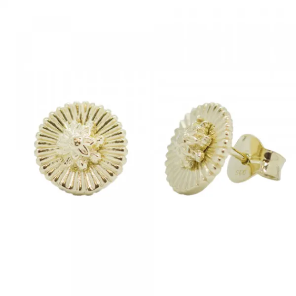 Pendientes Radial Plata Dorada*Eguzkilore Online