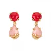 Pendientes Rania de Plata Dorada Piedras Rojas y Rosas*Eguzkilore Discount
