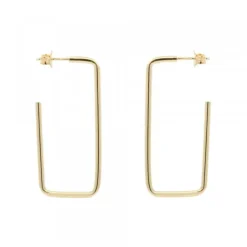 Pendientes Rectangulares Plata Dorada 40mm*Eguzkilore Online