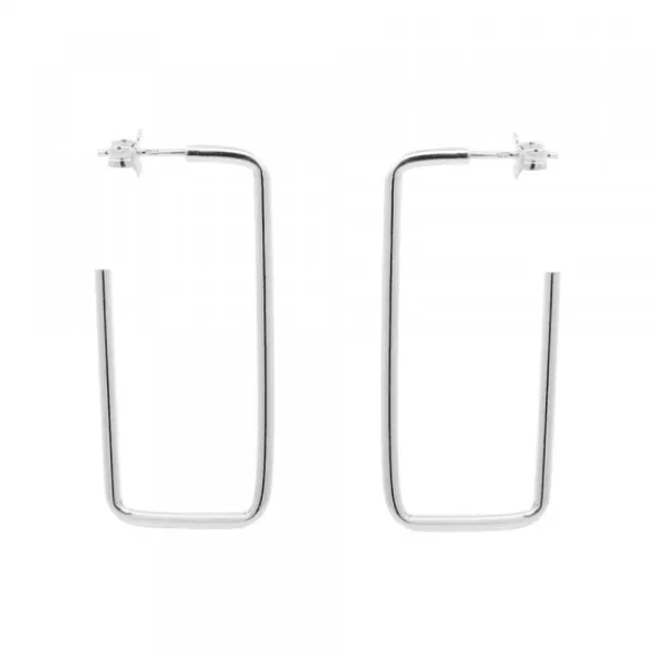 Pendientes Rectangulares Plata 40mm*Eguzkilore Outlet