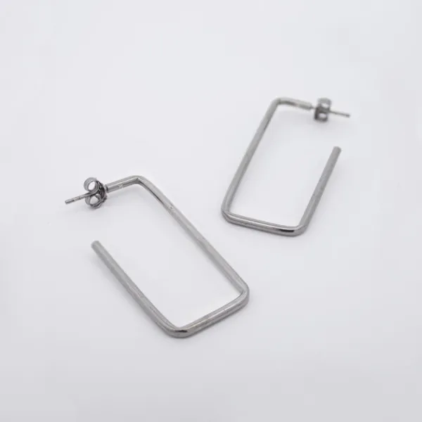 Pendientes Rectangulares Rutenio 40mm*Eguzkilore