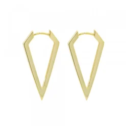 Pendientes Triangulares Plata Dorada 32mm*Eguzkilore Outlet