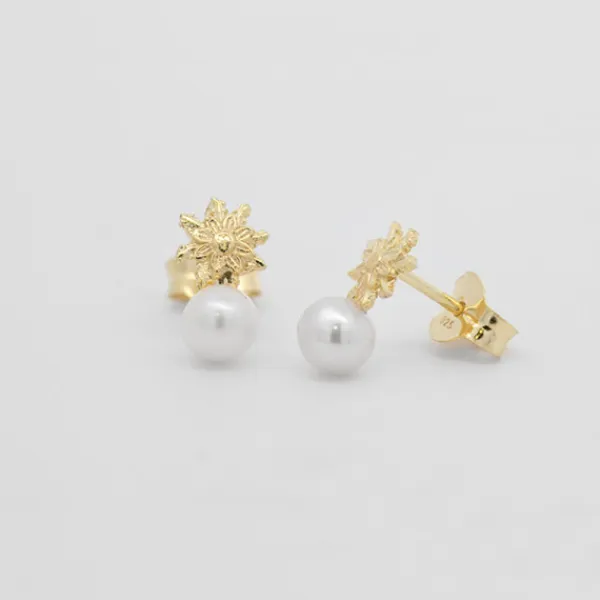 Pendientes Tú y Yo Plata Dorada y Perla 5mm*Eguzkilore Sale