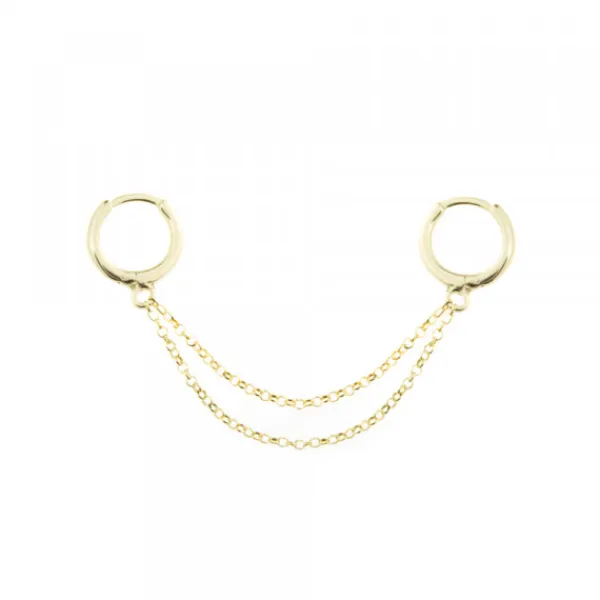 Piercing Cadena Doble Cripa Plata Dorada*Eguzkilore Online