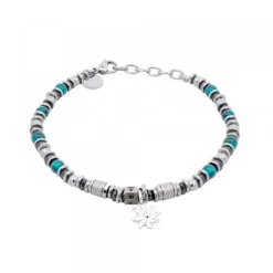 Pulsera Acero con Turquesas*Eguzkilore