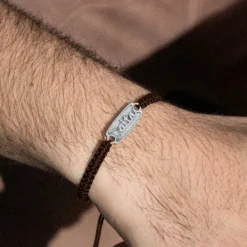 Pulsera Aita Marrón Plata Acabado Rústico*Eguzkilore Sale