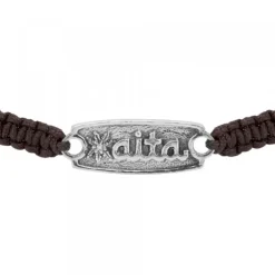 Pulsera Aita Marrón Plata Acabado Rústico*Eguzkilore Sale