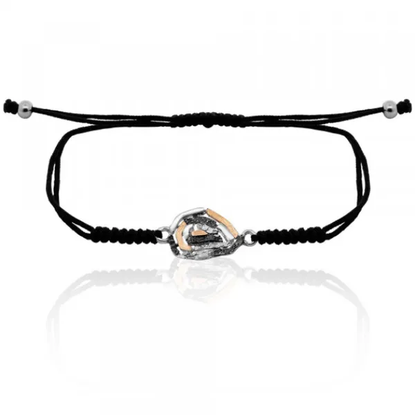 Pulsera Almendra de Vitoria Silueta Plata con Lámina de Oro*Eguzkilore Outlet
